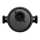 Shure MV7X Podcast Microphone rear XLR connection with adjustment knobs and sleek black design