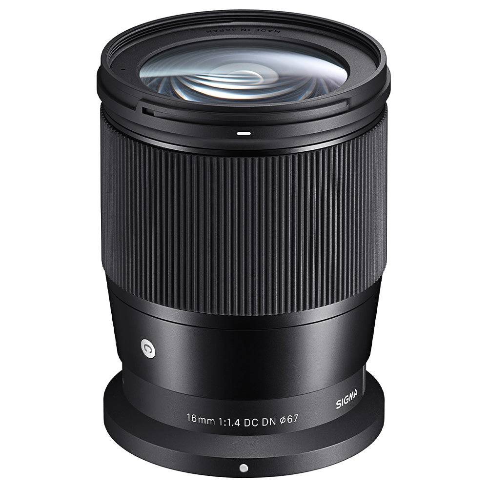 Sigma 16mm f1.4 DC DN Contemporary lens for Canon RF-S mirrorless cameras with large aperture and compact design