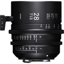 Sigma Cine 28mm T1.5 FF cine lens with Sony E mount, lightweight, compact, dust and splash-proof, high-resolution, 180° focus rotation