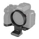 SmallRig 4148 rotatable mount plate kit attached to Sony Alpha camera for horizontal to vertical shooting