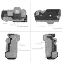 SmallRig Cage for Nikon Z9 with multiple threaded holes, ARRI locating holes, cold shoe mount, Arca Swiss plate, and protective rubber pads.