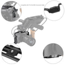 SmallRig Cage for Panasonic GH6 with accessory mounting points, Arca-Swiss quick release, anti-twist locking, cold shoe, and magnetic spanner.