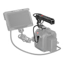 SmallRig NATO Top Handle with record start/stop button mounted on professional camera rig with monitor.