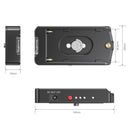 SmallRig NP-F Battery Plate for BMPCC 4K & 6K with DC outputs and charging cables, compact aluminum adapter plate with battery indicators and mounting screws