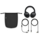 Sony MDR-1A M2 Headphones with carrying pouch and two audio cables, black over-ear design