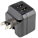 StarTech 2-Port 17W USB wall charger with dual ports and folding plug for international travel