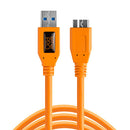 Tether Tools TetherPro USB 3.0 to Micro-B 15-foot high-speed orange tethering cable