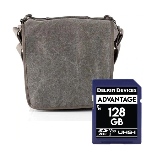 ThinkTank Retrospective 20 Pinestone with Delkin Advantage 128GB SDXC V30 Memory Card