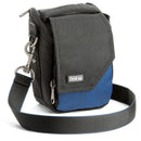 ThinkTank Mirrorless Mover 5 camera bag in pewter with metal hardware and magnetic closure for compact mirrorless cameras