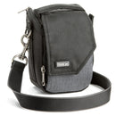 ThinkTank Mirrorless Mover 5 camera bag in pewter with metal hardware and magnetic closure for mirrorless cameras