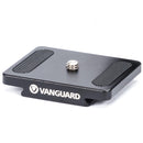 Vanguard QS-60 V2 quick release shoe with 1/4 inch screw and anti-slip rubber pads for tripod compatibility