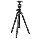 Vanguard VEO 3T+ carbon fiber travel tripod with reversible legs, multi-angle central column, and Arca-compatible ball head
