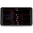 YoloBox Mini portable live streaming encoder with volume control interface on screen