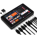 Yolobox Pro portable multi-camera livestream switcher with 8-inch touchscreen and multiple HDMI, USB-C, Ethernet, and audio inputs and outputs