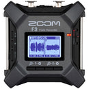 Compact Zoom F3 Field Recorder with 32-bit float recording and real-time waveform display