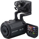 Zoom Q8N-4K handheld 4K video recorder with professional audio capture and flip-out screen.