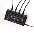 Zoom ZHA-4 Headphone Amplifier with four 1/8" outputs, individual volume and mute controls, compact and portable design.